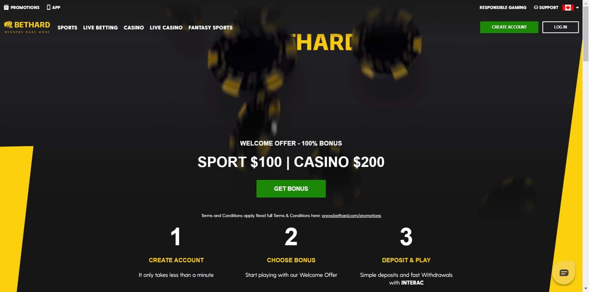 Bethard casino homepage