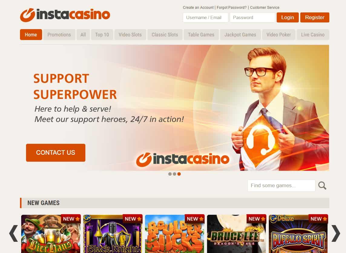 Insta casino homepage