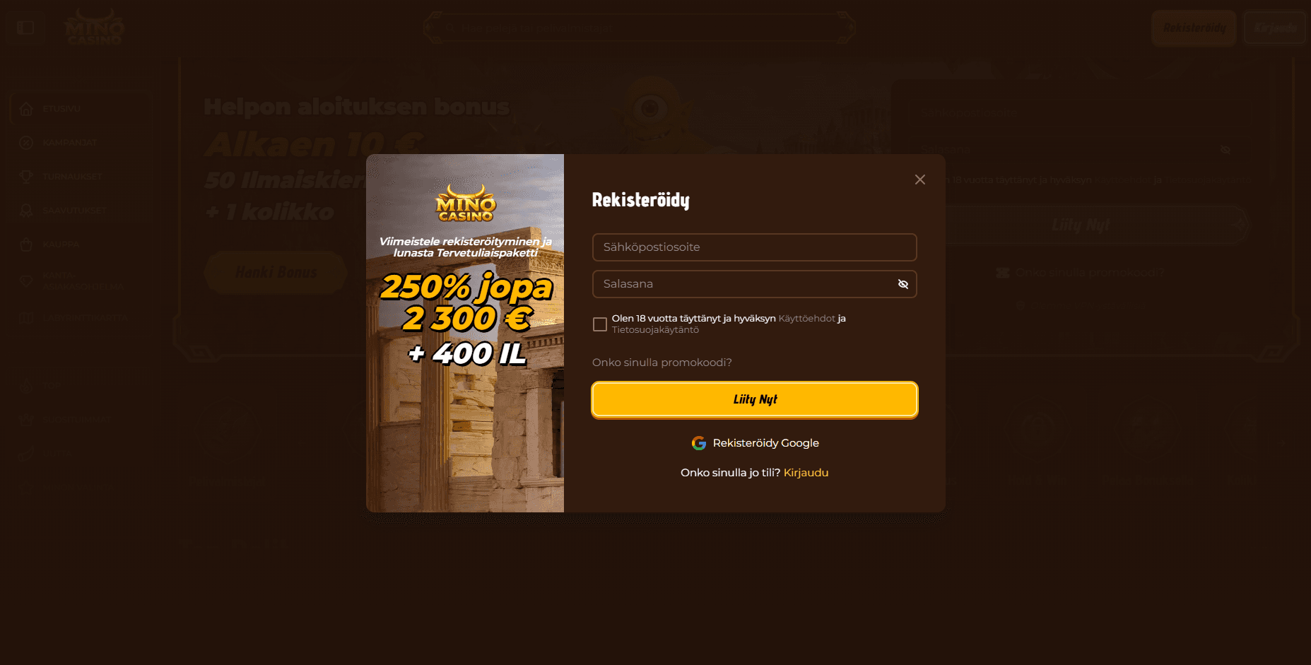 Mino Casino videoarvostelu