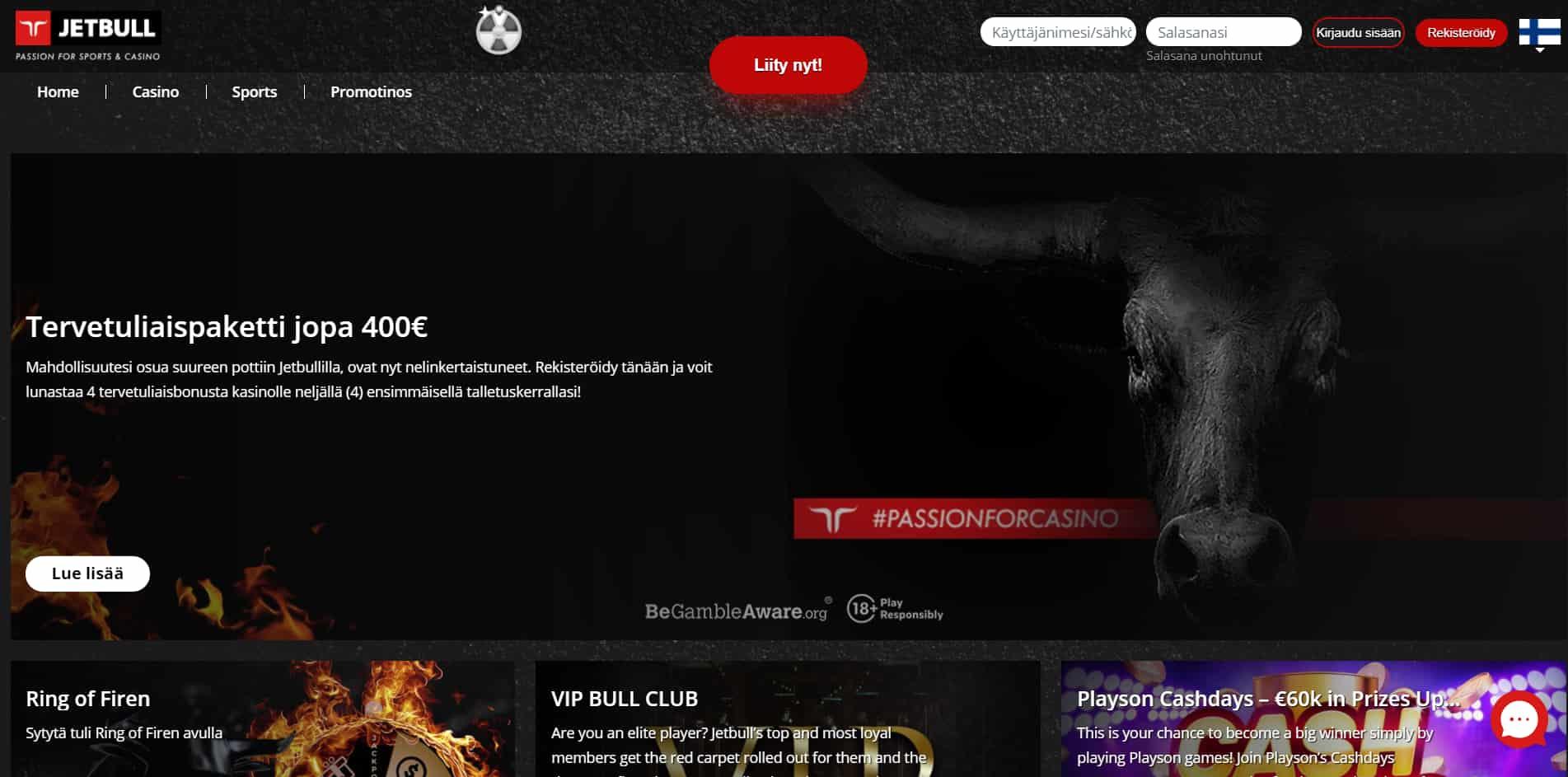 Jetbull casino homepage