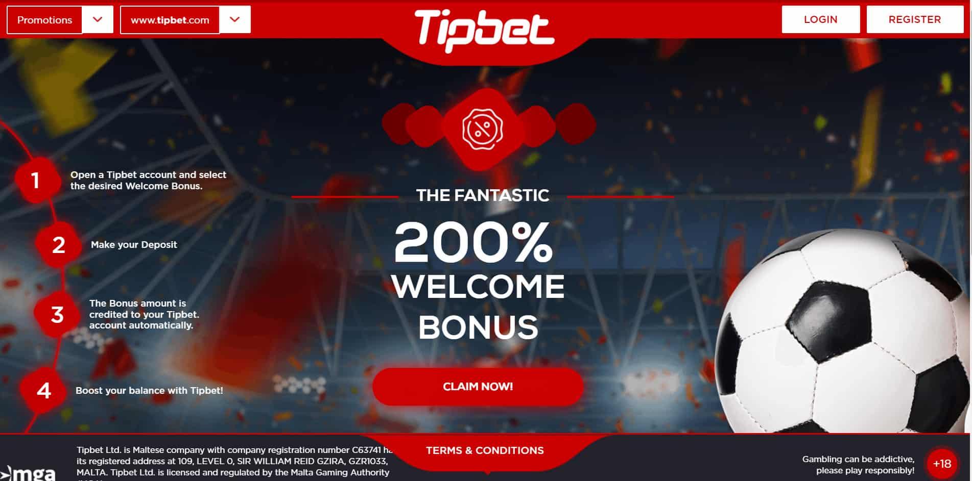 Tipbet casino homepage