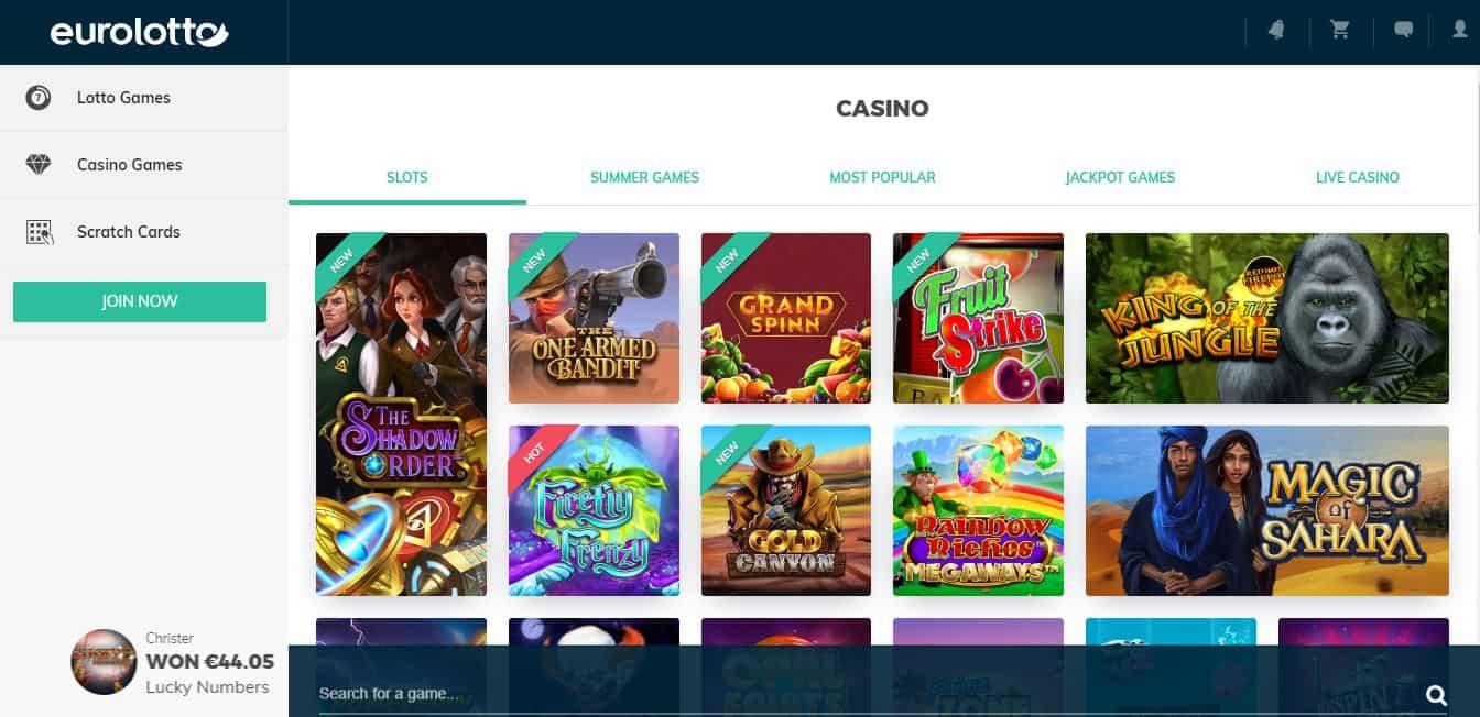 Eurolotto casino homepage