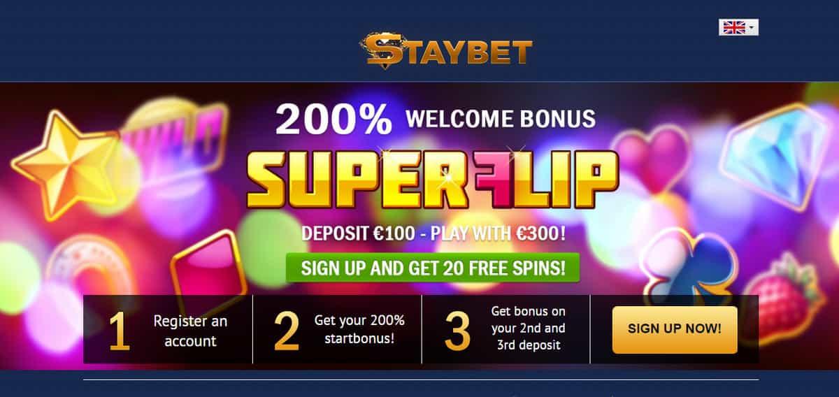 StayBet casino homepage