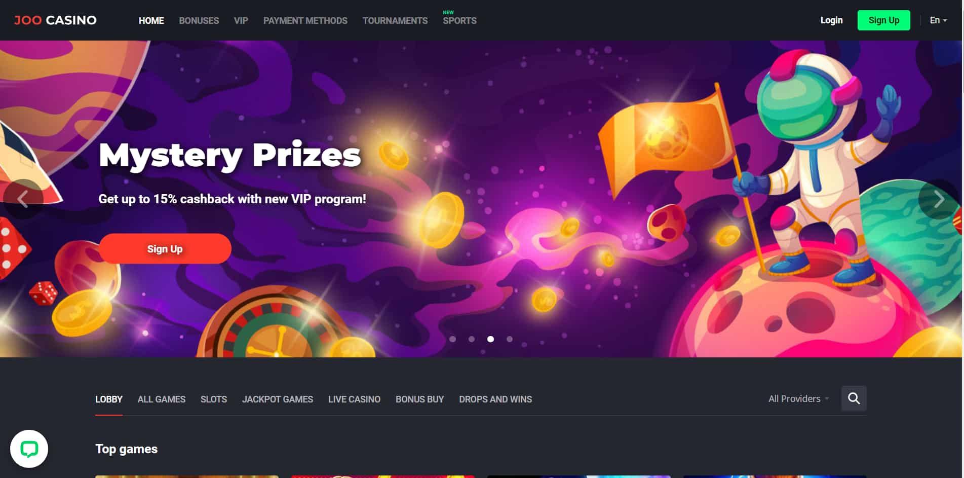 Joo casino homepage