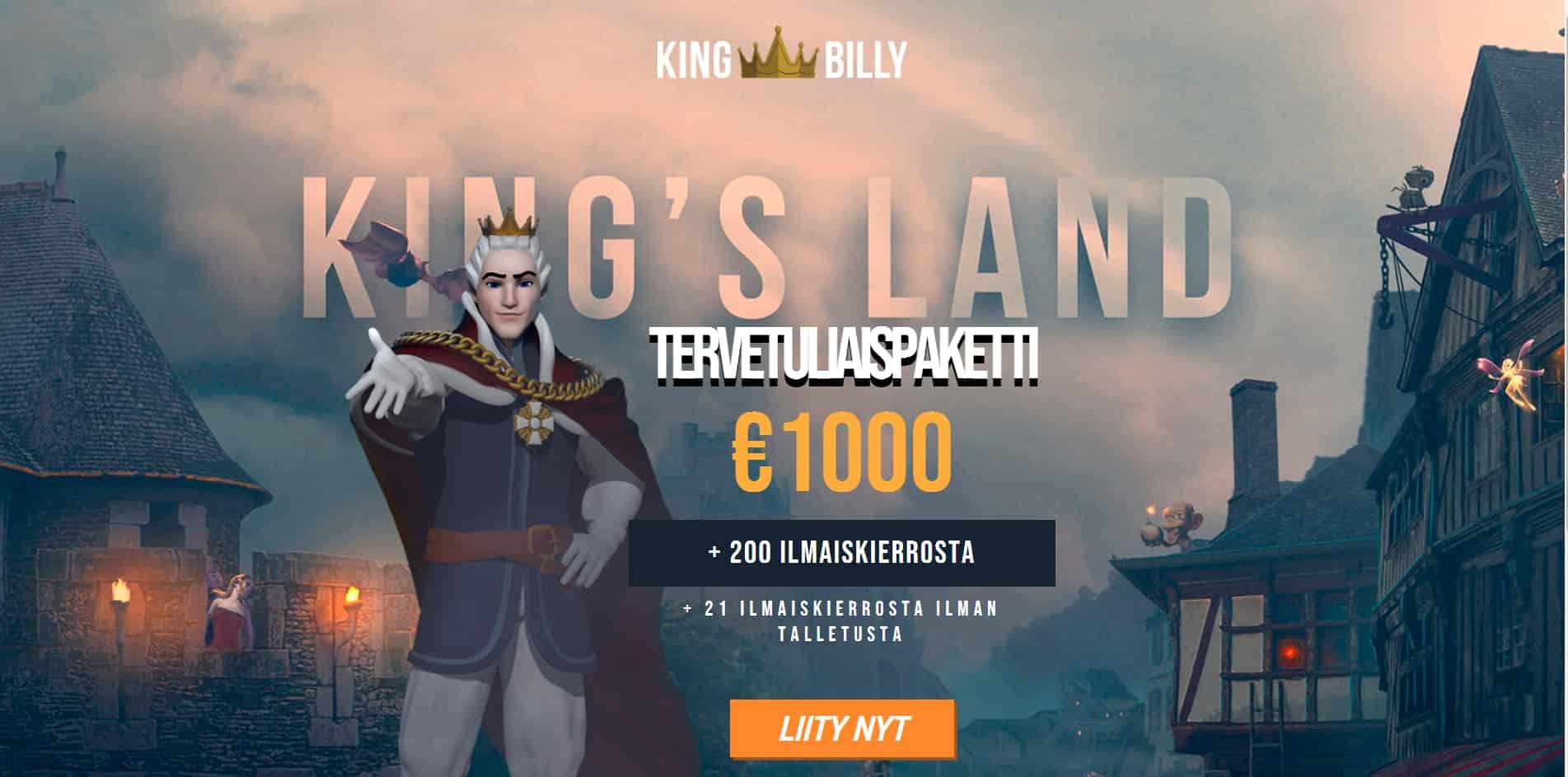 KingBilly casino homepage