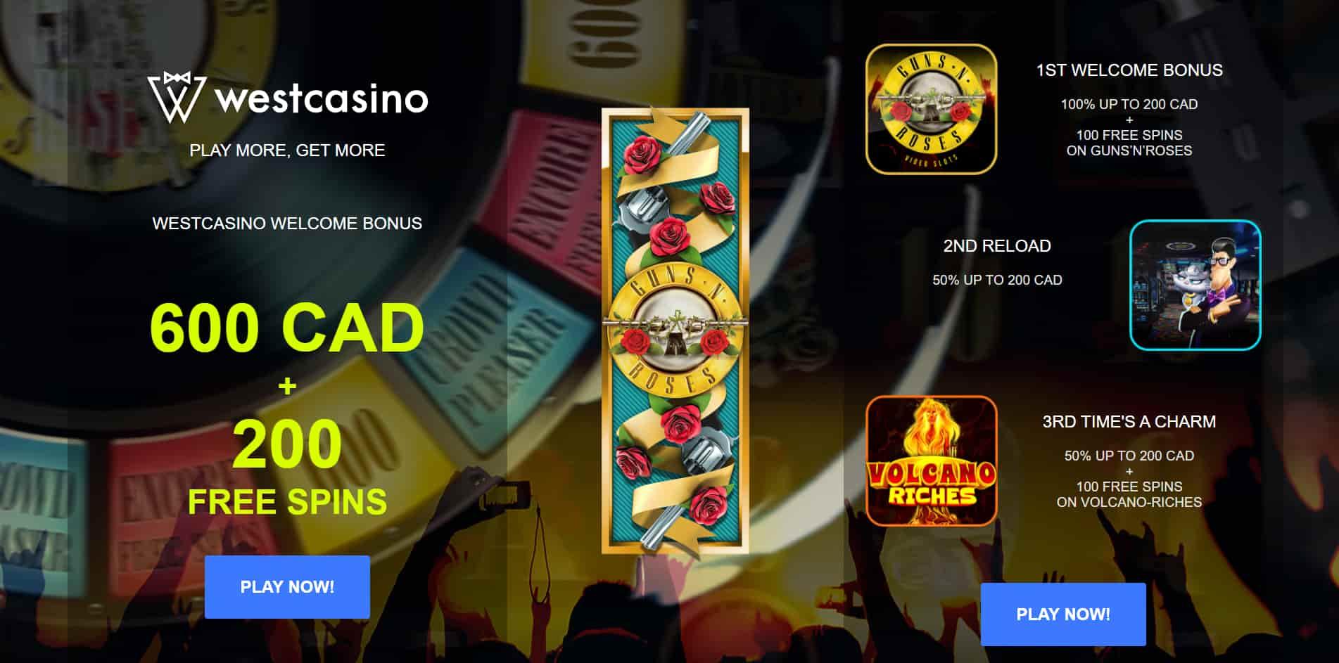 WestCasino casino homepage