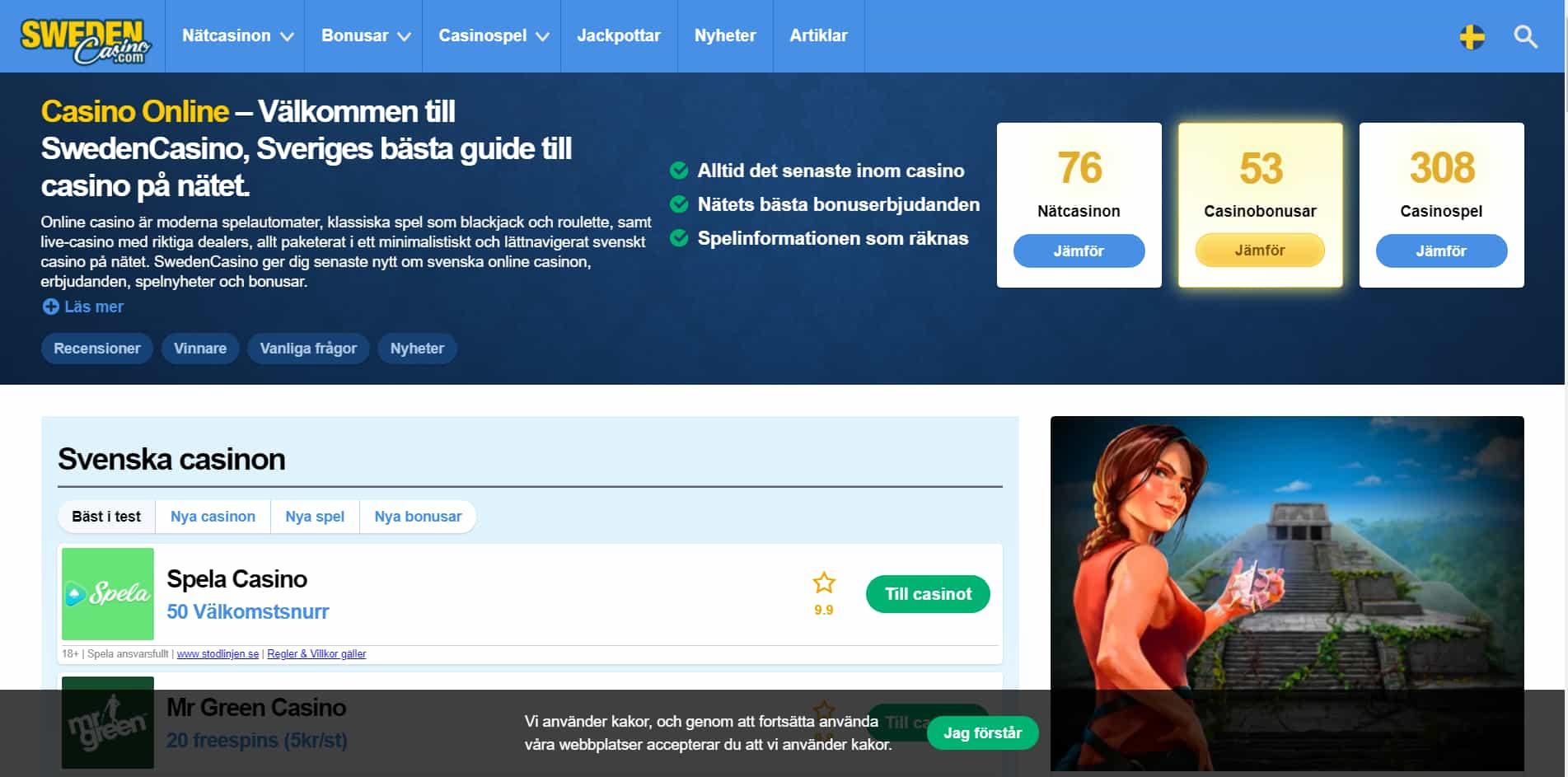 Sweden casino homepage