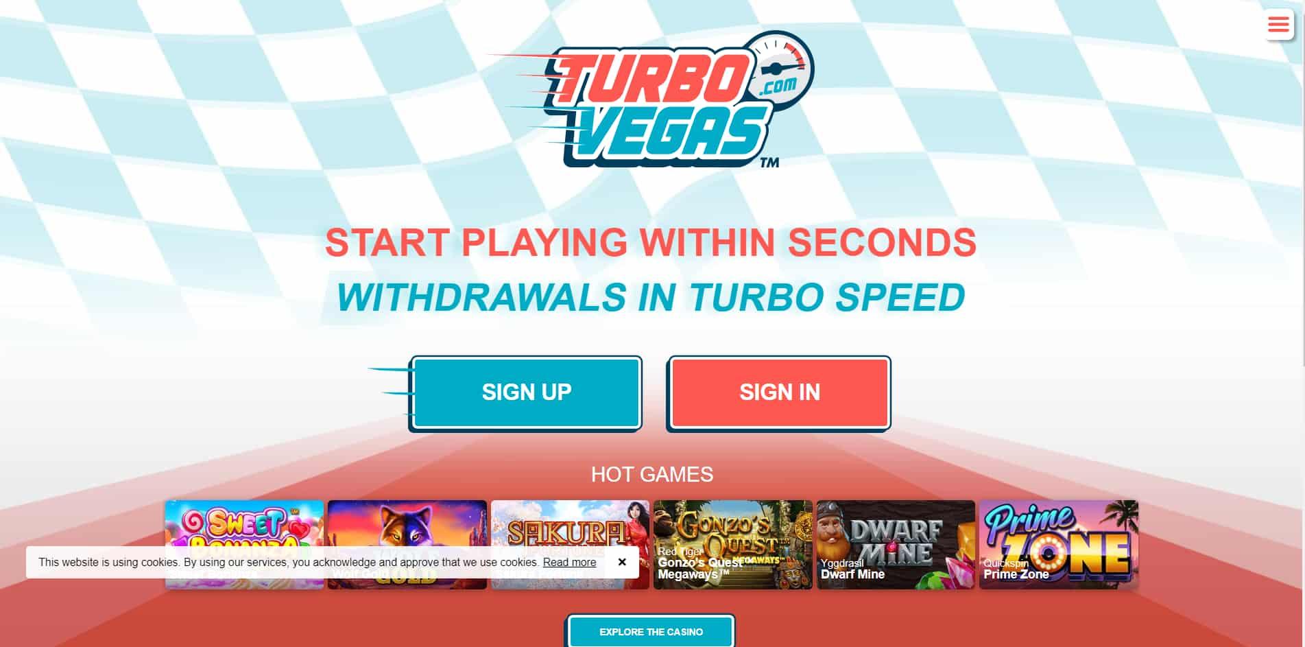 TurboVegas casino homepage