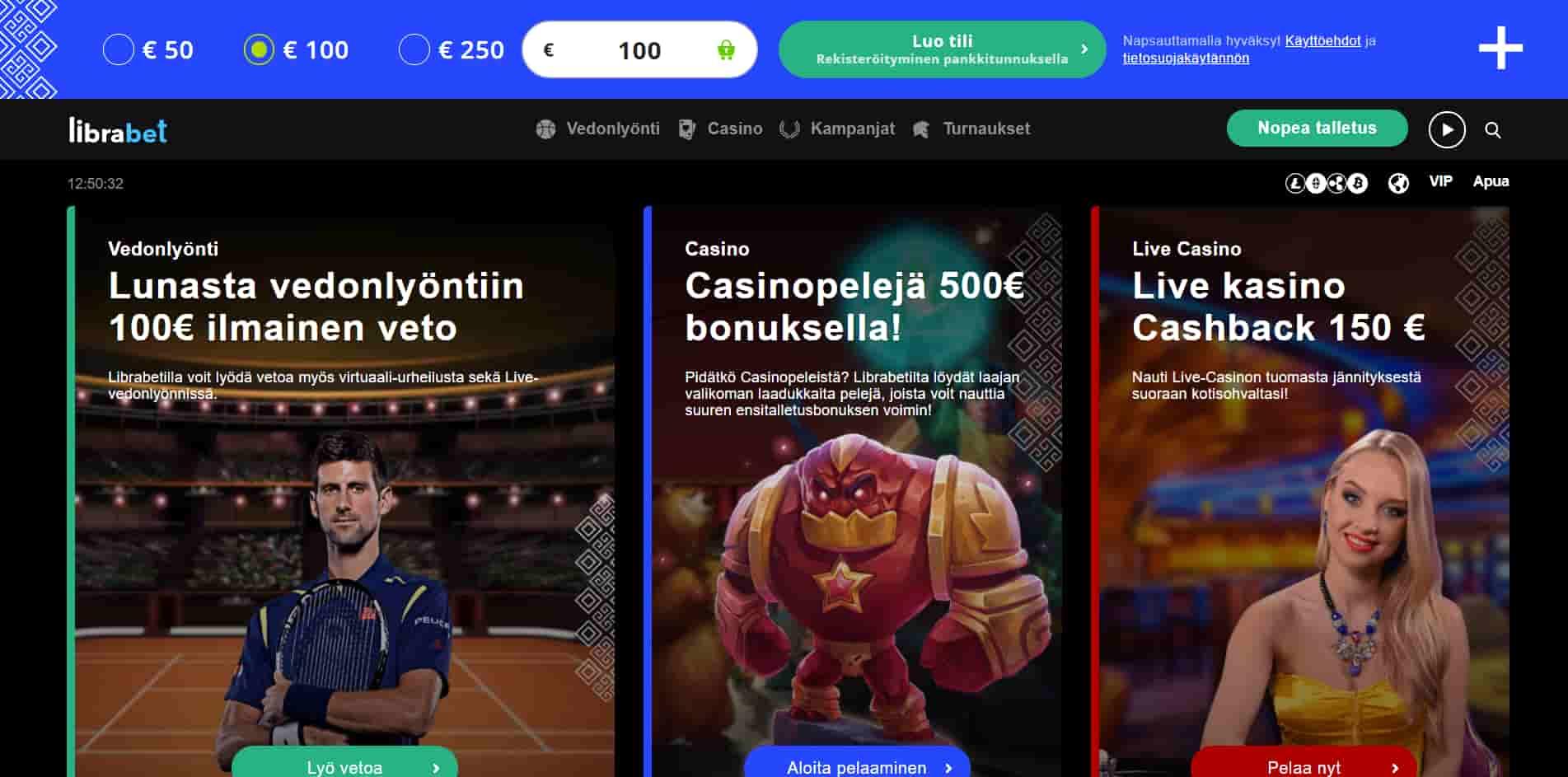 LibraBet casino homepage
