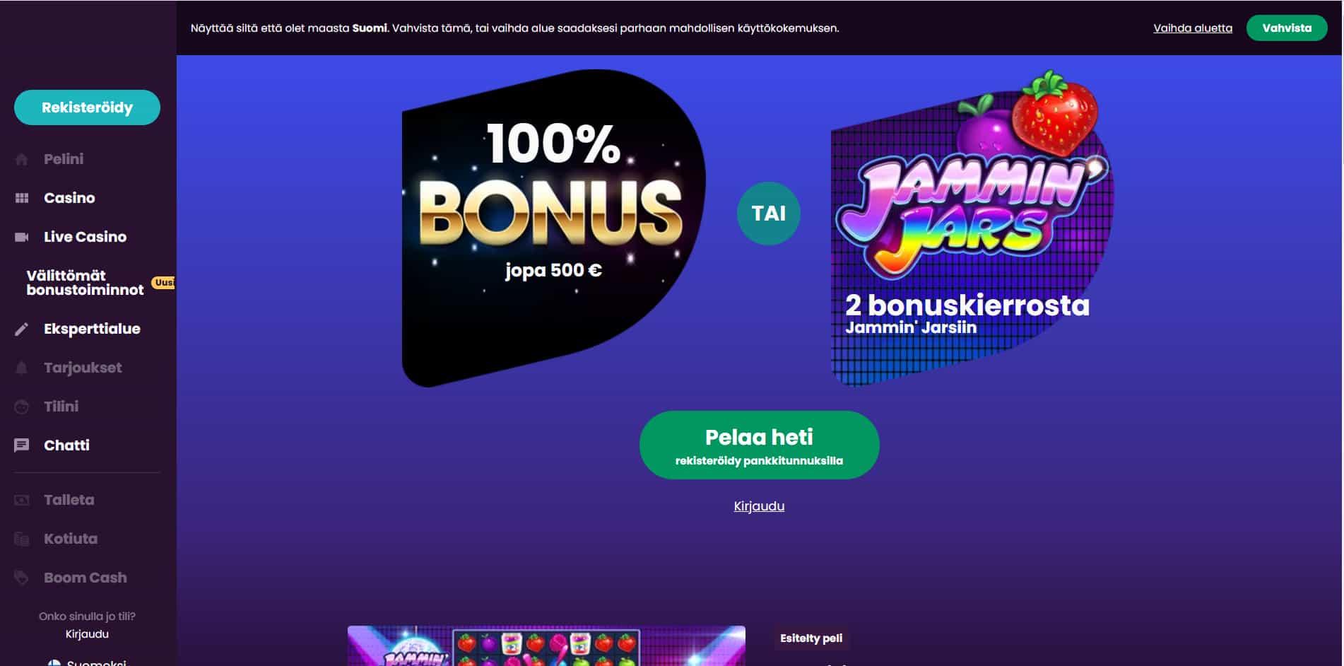 Boom casino homepage