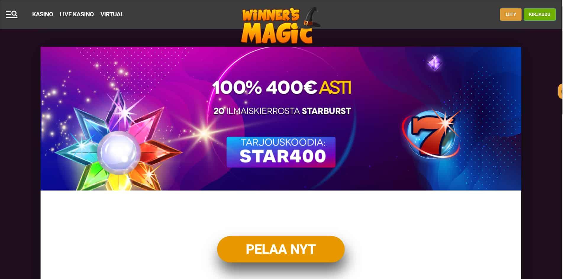 Winners Magic casino homepage