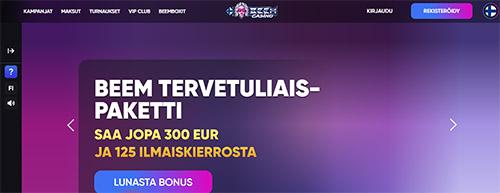 Beem Casino home page