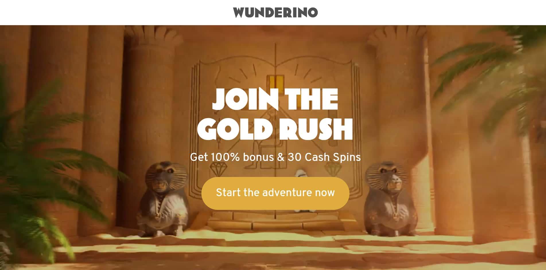 Wunderino casino homepage