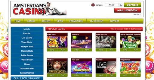Amsterdams casino homepage