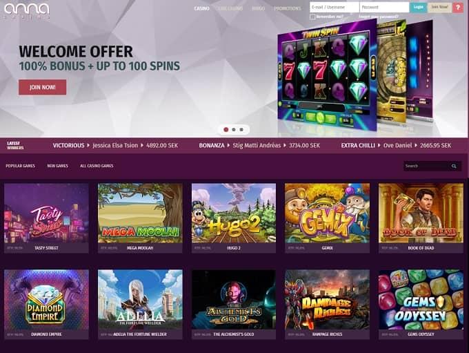 Anna-casino-homepage