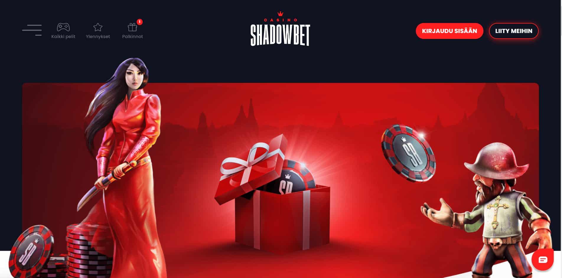 ShadowBet casino homepage