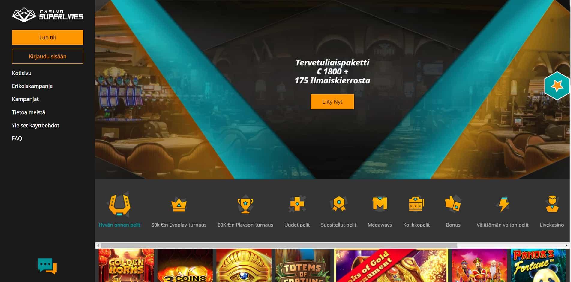 Casino Superlines casino homepage