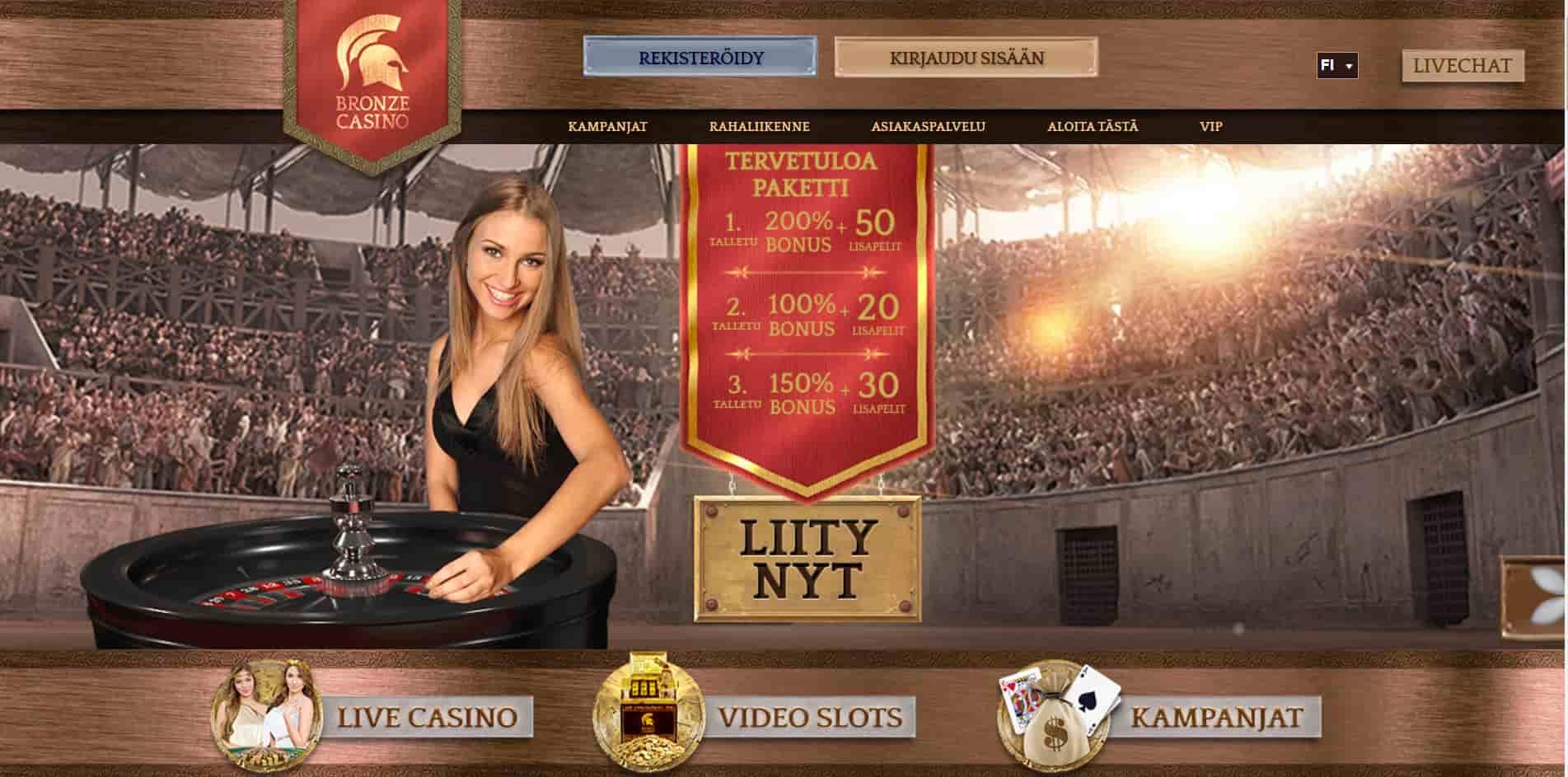 Bronze casino homepage