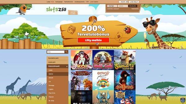 SlotsZoo casino homepage