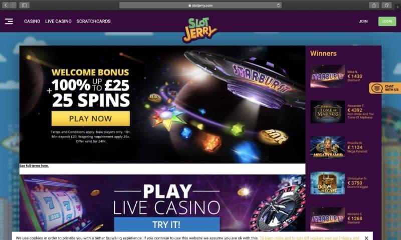 SlotJerry casino homepage