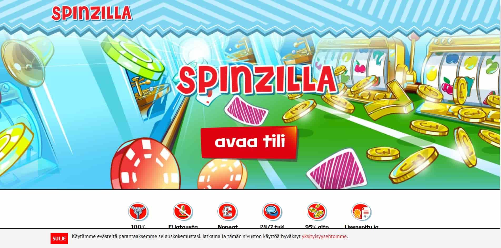 Spinzilla casino homepage