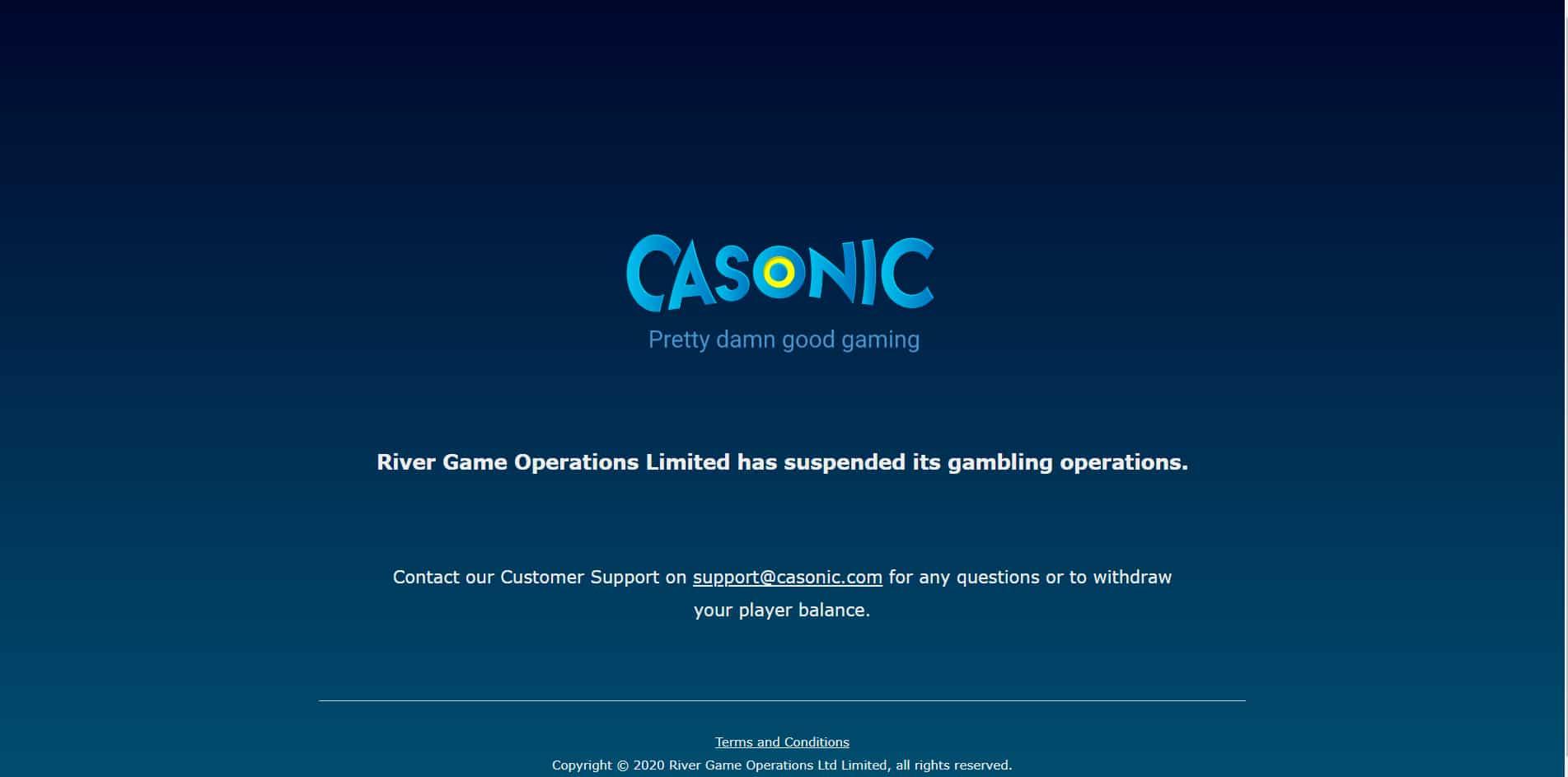 Casonic casino homepage