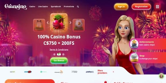 Gransino casino homepage